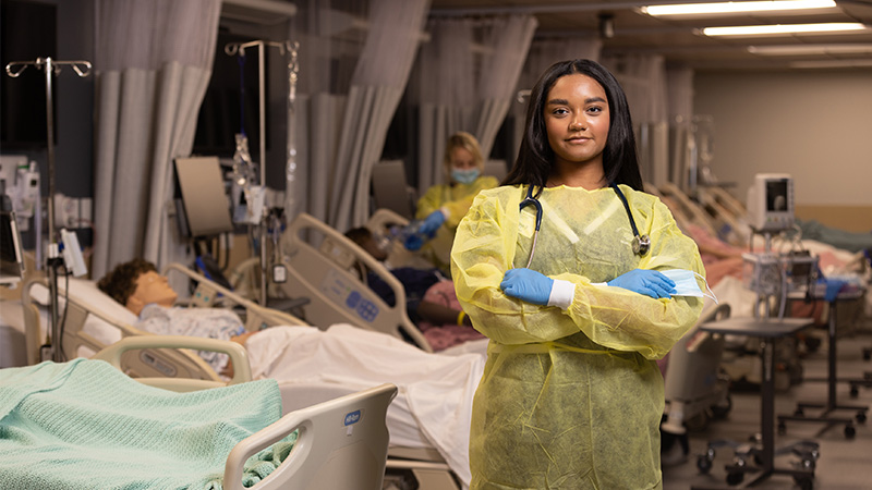 Interior photo a medical student